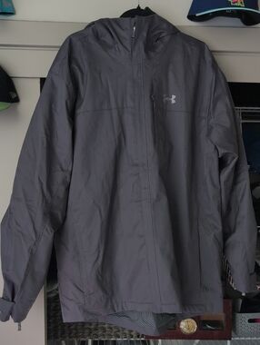 Under Armour Gray Hooded Dual Layer Jacket - 2XL